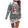 thumbnail image 1 of Wyzesi Robes de Soirée avec Manches Robe Chandail de Noël Imprimée pour Femmes Col Rond Manches Longues Ample Sans Capuche Robe Décontractée Robes d'Hiver pour Femmes Longue Décontractée, 1 of 5