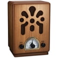 thumbnail image 1 of ClearClick Radio AM/FM clásica vintage estilo retro con Bluetooth - Exterior de madera hecho a mano Marrón, 1 of 5