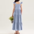 thumbnail image 5 of hengsof Girls Sleeveless Square Neck Dress Fashion Striped Camisole Dress Sweet Ruffle Hem Casual Summer Dress for Kids Ages 7-16, 5 of 6