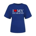 thumbnail image 6 of Penkiiy Womens I Love My Husband Tshirt Cute Relationship Married Tee Blue, 6 of 6