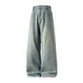 thumbnail image 5 of Ticikt Women Baggy Jeans Mid-Low Waist Boyfriend Streetwear Vintage Jeans Wide Leg Denim Pants,Color:Light Blue,Size:M, 5 of 5