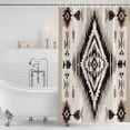 thumbnail image 4 of Boho Black Brown Waterproof Fabric Shower Curtain,Geometric Southwestern Ethnic Vintage Waterproof Fabric Shower Curtain for Bathroom Curtains Bathtubs Shower Curtains with 12 Hooks Small 36x72in, 4 of 8