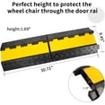 thumbnail image 7 of Heavy Duty Rubber Cable Protector Ramp, 2-Channel Flip-Open Cord Cover, Modular Interlocking Design, 22,000 lbs Load Capacity, High-Visibility Yellow Lid, 7 of 7