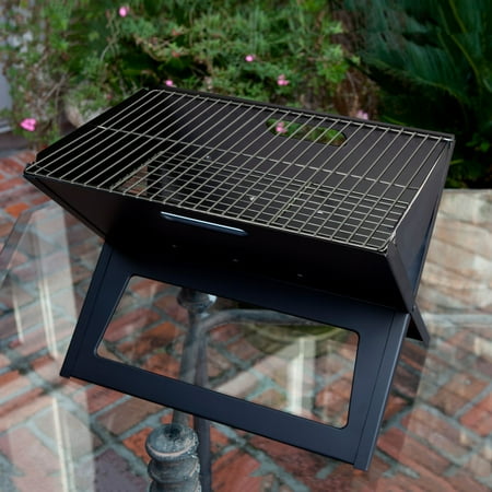 Fire Sense - Notebook Charcoal Grill - Black