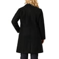 thumbnail image 4 of Agnes Orinda Women's Plus Size Coat Notched Lapel Single Breasted Long Winter Outerwear Coats with Pockets 2X Black, 4 of 9