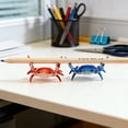 thumbnail image 5 of Desk Crab Pen Holder, Funny Weightlifting Crabs Shaped Spoon Holders, Mini Tiny Animal Pencil Rest, Realistic Creative Penholders Storage Accessories, Cute Rack Ornaments, Bracket Gift - Red, 5 of 6