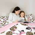thumbnail image 4 of Feelyou Fashion Bowknot Cherry Comforter Set 7pcs, Leopard Cheetah Print King Bedding Sets, 4 of 8