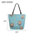 thumbnail image 5 of FORMRS Womens Canvas Tote Bag with Zipper Inner Pocket Shoulder Handbag, Cartoon Capybaras, 5 of 7