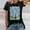 Black, variant on Graphic Tees for Women's T Shirt for Everyday Wear with Floral Print Short Sleeve by Cute Fashion and Modern Style Orange 3XL