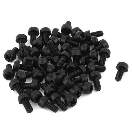 

Uxcell M3 x 6mm Nylon Cross Pan Head Machine Screws Black (50-pack)