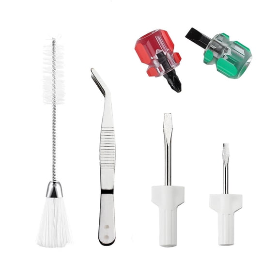 Yammee 6pcs/set Sewing Machine Repair Kit Mini Sewing Screwdriver Cleaning Double Headed Lint Brush Tweezers Tools