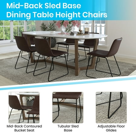 Flash Furniture - Butler 18" High Dining Chair - Dark Brown LeatherSoft/Black Frame