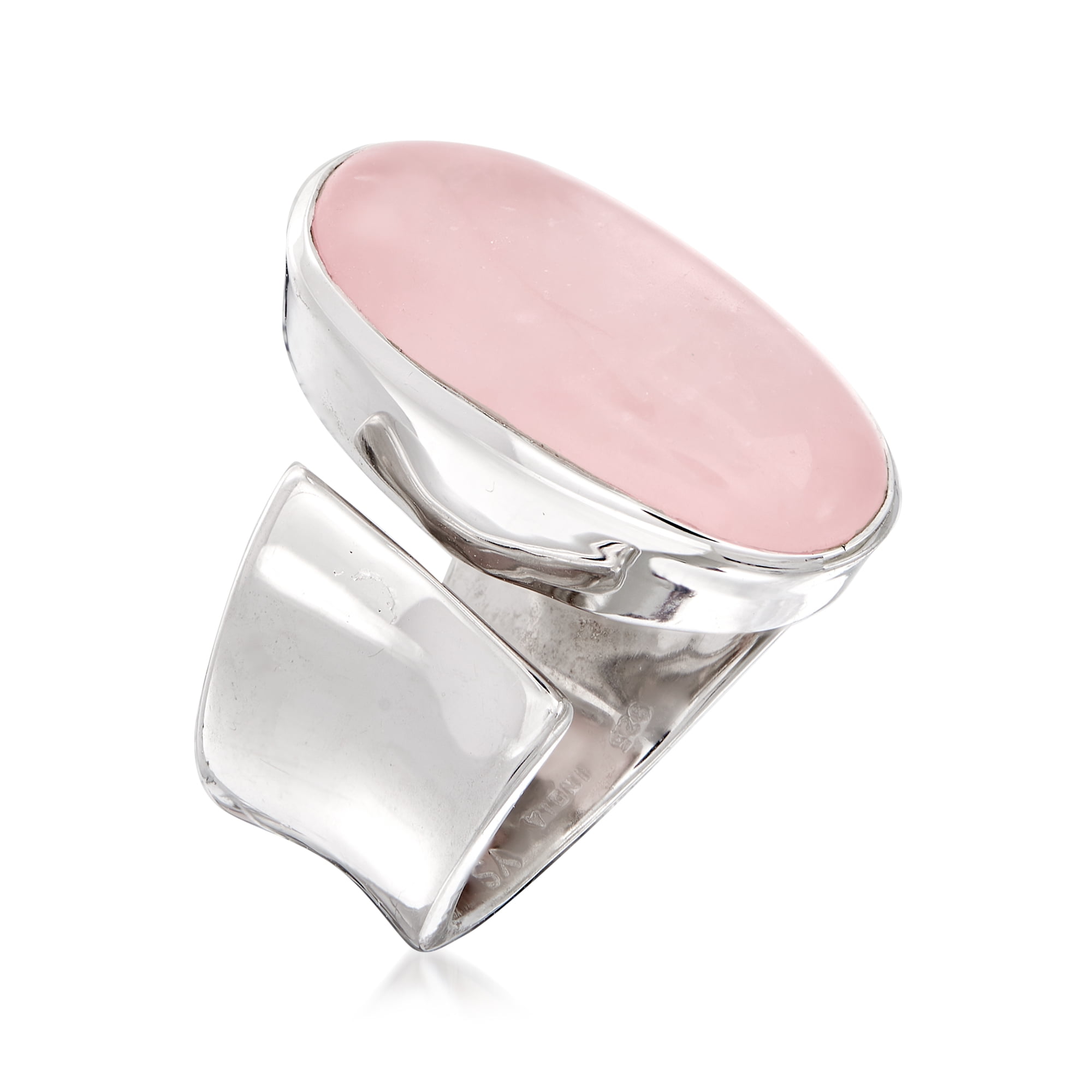 Size 8 West Coast Jewelry Sterling Silver Pink Quartz Ring