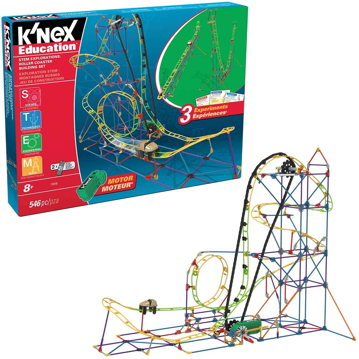 Toy, K'NEX Thrill Rides 3-in-1 Classic Amusement Park Building Set for Ages 9+ 