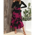 thumbnail image 6 of FreshPretty Womens Floral Maxi Dress Spring Summer Casual Crewneck Long Sleeve Ruffle Flowy Cocktail Wedding Guest Dresses, 6 of 7