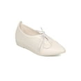 thumbnail image 1 of New Women DbDk Uranus-1 Leatherette Pointy Toe Lace Up Perforated Flat, 1 of 5