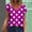 Hot Pink, variant on YHAJDS Women's T-shirts V Neck Short Sleeve Polka Print Casual Spring Summer Top