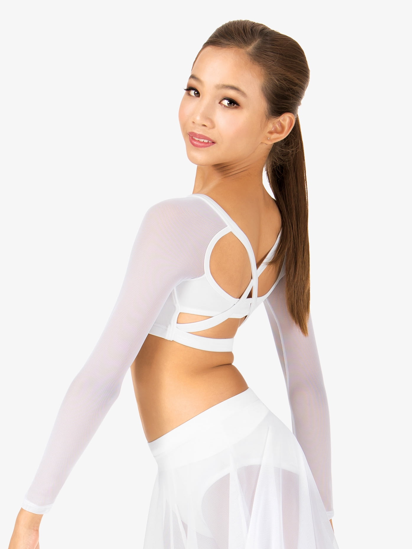 US Kids Girls Long Sleeves Dance Crop Top Ballet Sweaters Performance Sportswear 