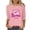 #136-Pink, variant on Cutuoiiu Women's Fashion Printed T-shirt 3/4 Sleeve Round Neck Casual Tops Gifts