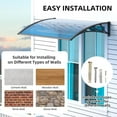thumbnail image 6 of DIY Window Awning Door Canopy Blue Polycarbonate Hollow Sheet Black Bracket, 6 of 8