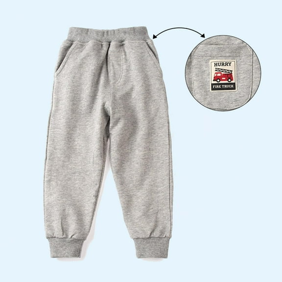 Sentuca Boys Sweatpants Size 2 Years, Casual Sports Jogger Sweat Pants with Pockets Toddler Sweatpants Elastic Bottom for Fall Clothes