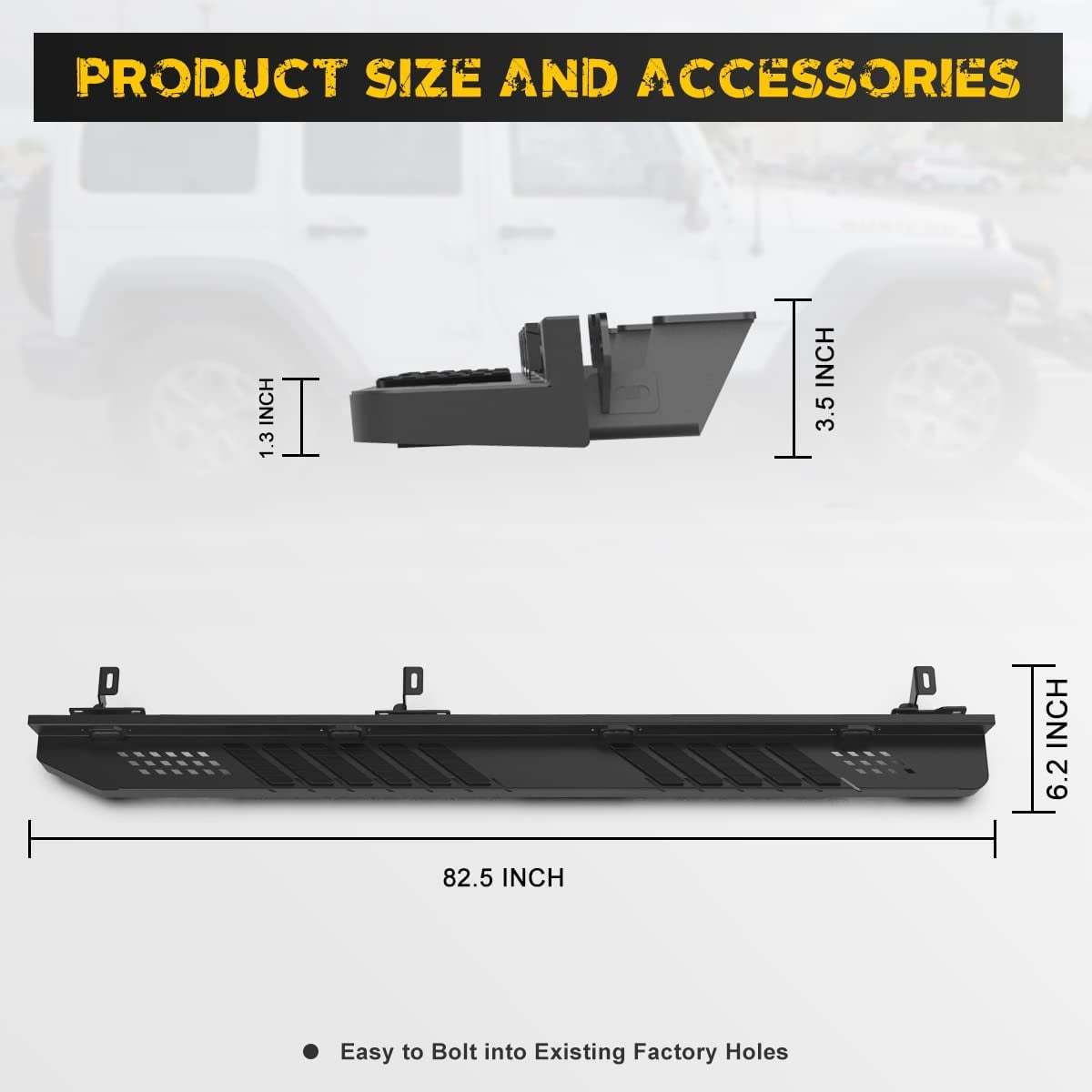 WOLFSTORM Running Boards Side Steps with LED Light for Jeep 2019-2023 JT Gladiator Pickup Trucks|6" Wide Rock Slider Car Door Nerf Bars Step Rails|4 Full Size Door|Texture Black