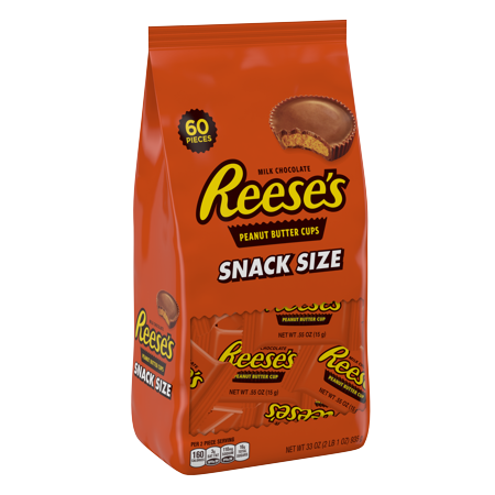 Reese's, Halloween Peanut Butter Cups Snack Size Chocolate Candy, 60 Pieces, 33 Oz