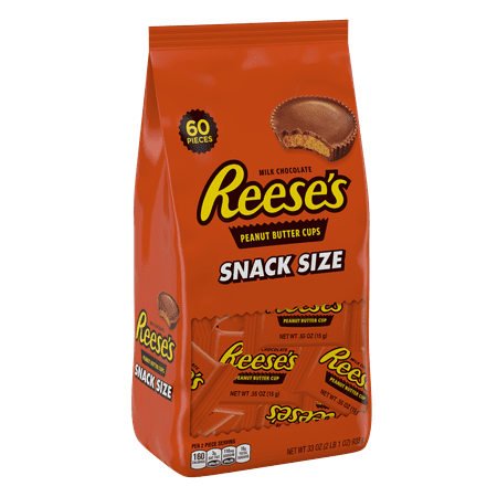 Reese's, Halloween Peanut Butter Cups Snack Size Chocolate Candy, 60 Pieces, 33 Oz