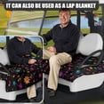 thumbnail image 5 of Whosucclay Music Flowers Golf Cart Seat Cover, Wear-Resistant Golf Cart Seat Towel Blanket Anti-Fade Durable Golf Cart Seat Protector for Most 2 Seats, 5 of 7