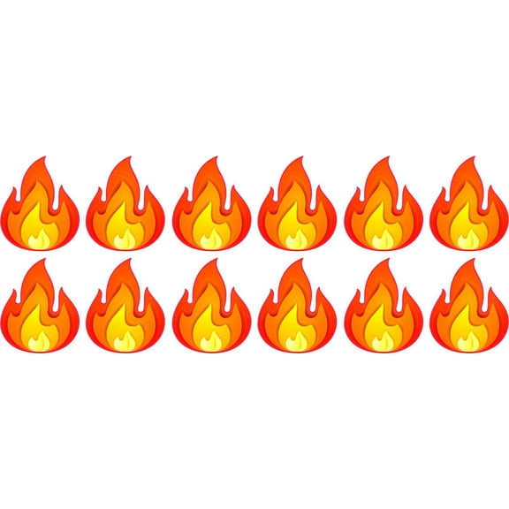 .75in x 1in Die Cut Fire Vinyl Stickers