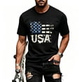thumbnail image 5 of FASHOFT 250th Anniversary USA Shirt Mens American Flag Graphic Tees Patriotic 4th of July Shirts Independence Day Summer Tops Black XL, 5 of 5