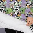 thumbnail image 3 of Oversized Wearable Blanket Hoodie,Colorful Cow Checker Pattern Sherpa Blanket Hoodie with Super Pockets,Super Warm Fuzzy Pullover for Women & Men, 3 of 6