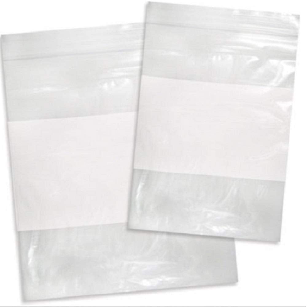 4 x 6" 6 Mil White Block Reclosable Bags 100ct 