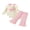 Pink, variant on Loicainy Infant Baby Girl Fall Clothes Set 3 6 9 12 Months Ribbed Long Sleeve Romper Flare Pants Bow Headband Outfits