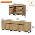 thumbnail image 3 of WAMPAT Modern TV Stand for TVs up to 100 inch, 3 in 1 Entertainment Center TV Console with Adjustable Shelves and Metal Base for Living Room,Bedroom,Oak, 3 of 6