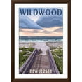 thumbnail image 2 of Art.com Wildwood, New Jersey - Beach Boardwalk Scene Art Print by Lantern Press, Brown Frame Wall Art, 32" x 44", 2 of 5