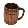 thumbnail image 2 of Taza de cerveza de madera, taza de té y agua, taza para beber versátil, taza de madera con forma de barril Simple y resistente para bebidas calientes, M con asa, 2 of 8