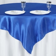 Efavormart 5pcs 60 SATIN Square Tablecloth Overlay For Wedding Catering Party Table Top Decorations ROYAL BLUE