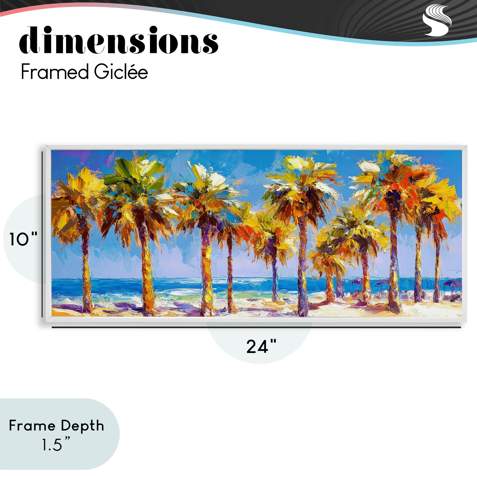 Stupell Industries Many Palm Trees on Beach White Framed Giclee Art, design by Petal Prints Design