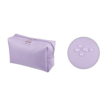 Vocoste Makeup Bag Cosmetic Travel Bag Waterproof PU Leather Case Makeup Bag for Women S Size Purple 1 Pcs