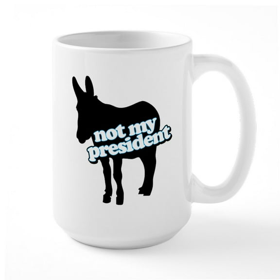 CafePress - Democrat Donkey Light Only Large Mug - 15 oz Ceramic Large White Novelty Mug