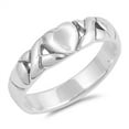 thumbnail image 1 of Puffed Heart Criss Cross Infinity Knot Ring .925 Sterling Silver Band Jewelry Female Male Size 9, 1 of 4