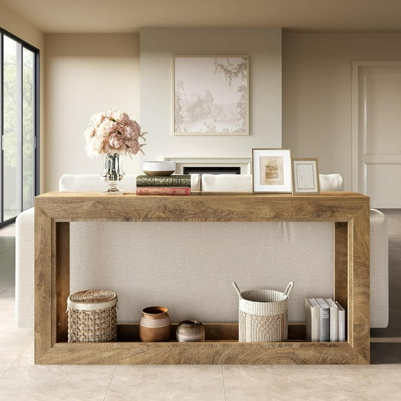 63-Inch Narrow Console Table, Long Couch Table Behind Sofa, Modern Entryway Table for Hallway