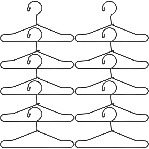10pcs Metal Mini Clothes Hangers for Mini House Dolls Coat Rack Support