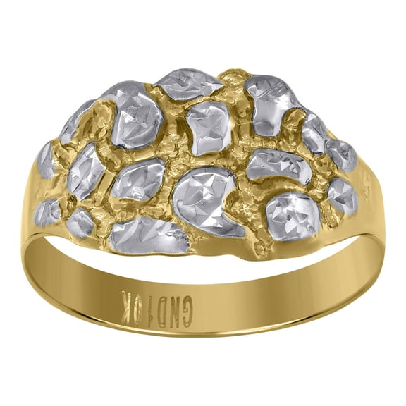 10kt 10k Two-tone Gold Womens Nugget Fashion Ring