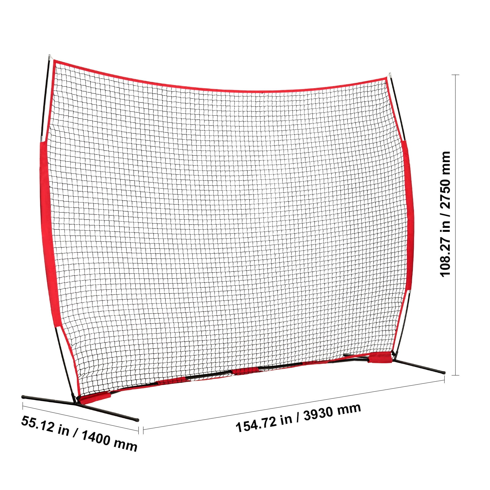 KFFKFF Barricade Backstop Net,12x9ft Portable Barricade Tailgate Net Sports Ball Obstacle Softball Practice Net w/ Carry Bag for Baseball Softball Lacrosse Soccer Hockey Training