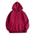 thumbnail image 2 of Red Hoodies for Women, Polyester Womens Hoodies Pullover, L Winter Hoodie, Ladies Women Hooded Print Round Neck Long Sleeve Sweatshirt Tops, 2 of 4