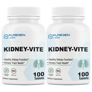 Puregen Labs Kidney-Vite Premier Kidney, Renal Support Supplement - 100 Tablets - 2PK