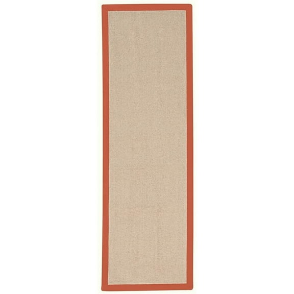 Riverbay Furniture Machine Tufted Wool 2'6"x12' Rug in Natural and Burnt Orange
