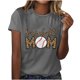 thumbnail image 4 of Blusas de Manga Corta para las Mujeres Imprimir Cuello Redondo, Camiseta Casual para Primavera Verano Diario, 4 of 7